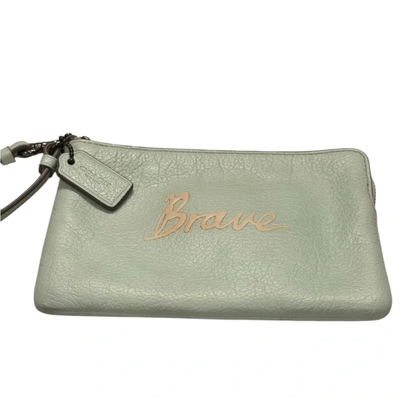 Coach Brave Mint Green Wristlet - Picture 5 of 9